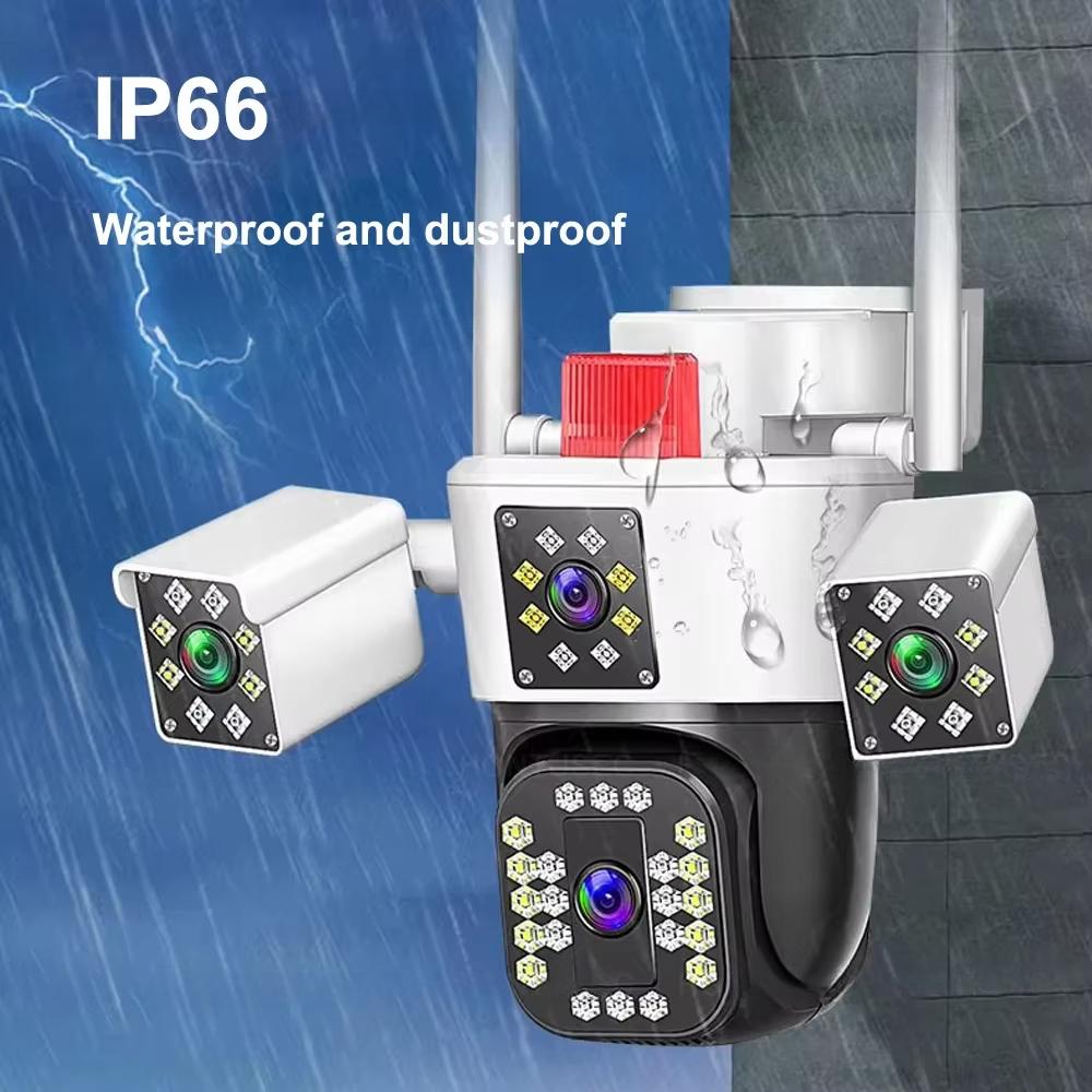 IPC360 HOME 6K 12MP 3 Lens 3 Ekran Wifi PTZ Kamera Renkli Gece Görüşü Hareket Algılama İki Yönlü Ses IP66 Gözetim Kameraları