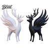 Decorative Reindeer with Figurine Modern Elk Wings Statue Wings Christmas 3D Printed Matte Black Standing Deer Sculpture for Dining