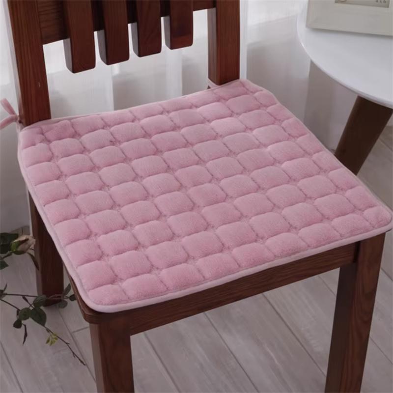Autumn and Winter Plush Dining Chair Anti-slip Pad Simple Household Soft Stool Mat Study Room Solid Color Computer Chair Cushion