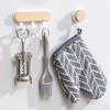 Wooden Wall-Mounted Storage Rack Self-Adhesive Key Holder Hanger Organizer Hooks