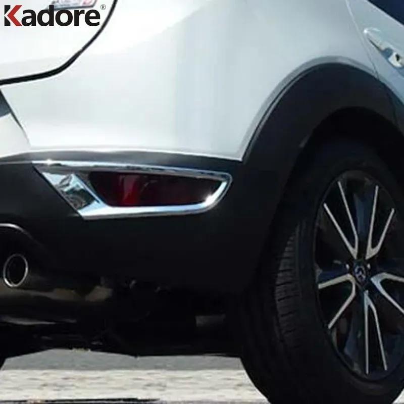 For Mazda CX-3 CX3 2015-    2024 Chrome Rear Fog Light Lamp Cover Trim Tail Foglight Bezel Trims Car Accessories