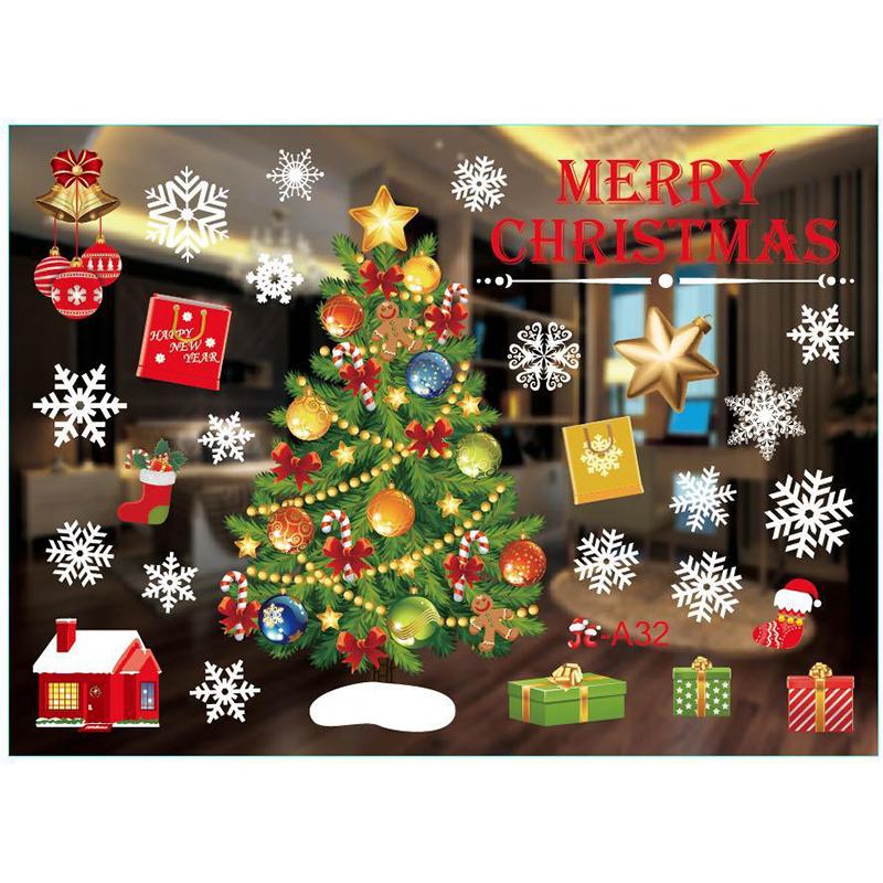 Electrostatic Christmas Window Decal Sticker No Trace Xmas Window Clings Glass Decor No Glue Residue Multi Patterns