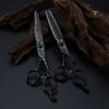 Professional 6 '' Upscale Scissor Black Damascus Hair Cutting Scissors Haircut Thinning Barber Makas Shears Hairdresser Scissors
