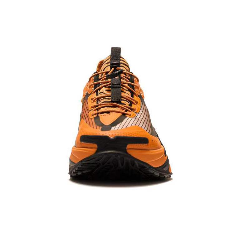 New LiNing CF Tracing Hiking Shock Absorbers Slip Resistant Abrasion Resistant Low Top Casual Shoes Men's Black Orange AGLS085-1