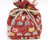 [Hasegawa] Cat Pattern Drawstring Bag with Handle, Made in Japan (Cat SilhouetteRed)