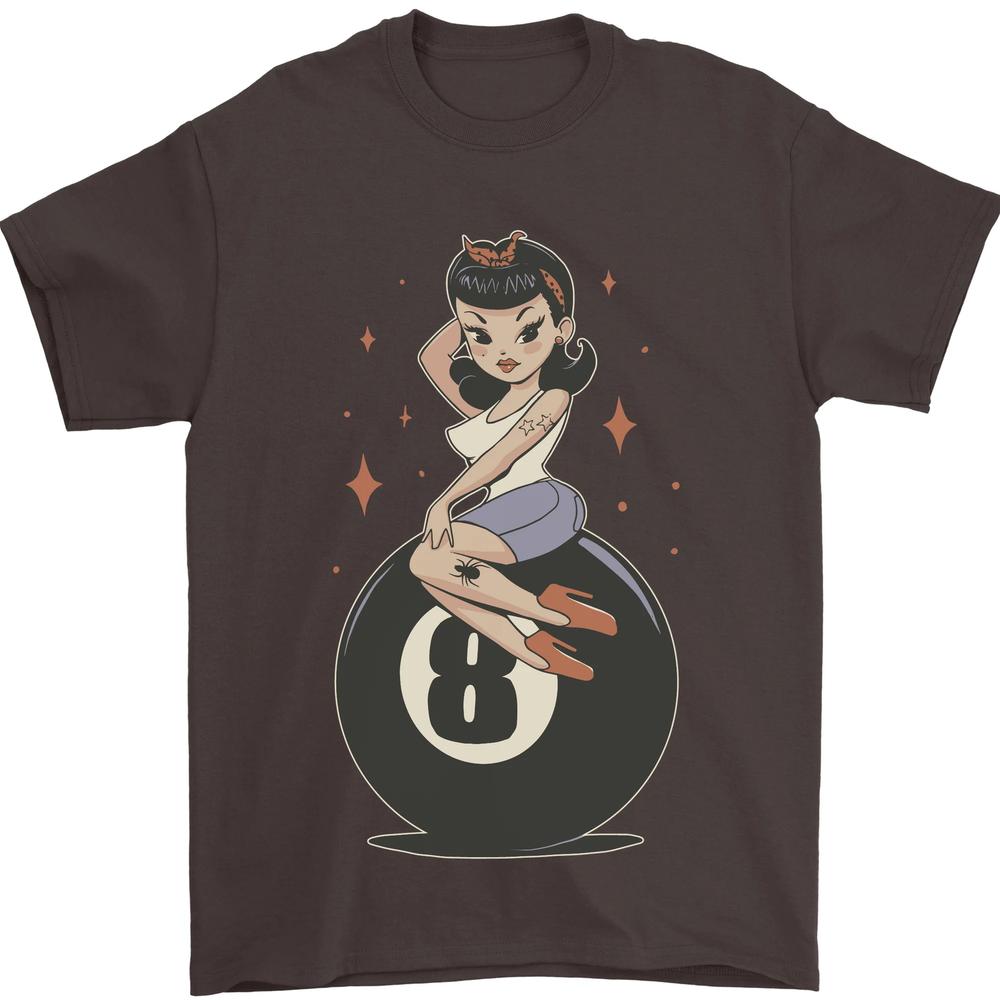 8Ball Pinup Pool Unisexs TShirt 100 Cotton