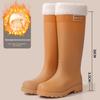 Japanese Style Pink Women's Tall Waterproof Rain Boots - Slimming, Non-Slip, Height-Increasing, with Drawstring Closure.