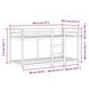 VidaXL Bunk Bed with Curtains White/black 90x190 Cm Solid Pine Wood, Bed, Bed Frame, Low Bunk Bed, Furniture of 3284039