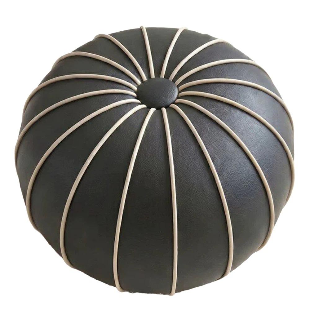 PU Leather Pouf Ottoman Cover Unstuffed Storage Bag Modern Shoe Stool Cover Home Use