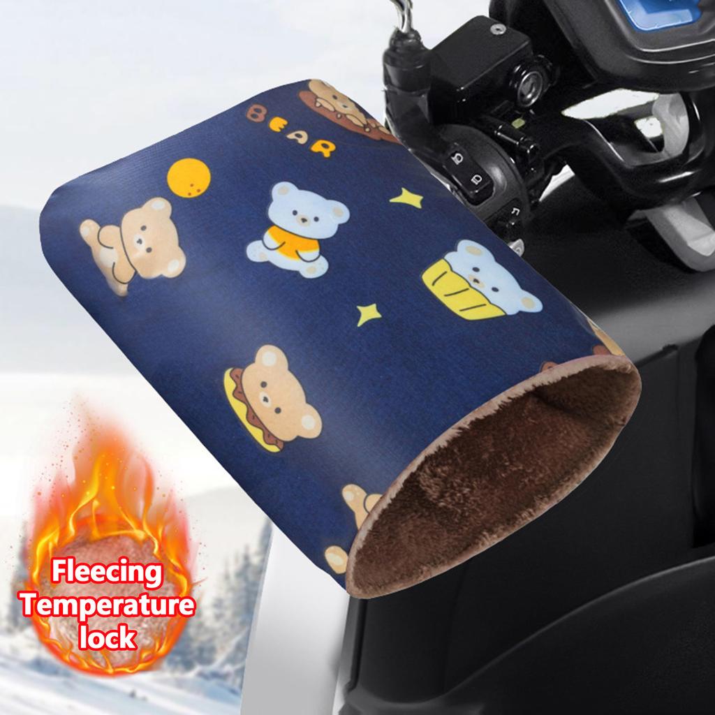 1 Pair Motorcycle Handlebar Gloves Muffs Winter Cycling Gloves Waterproof Handlebar Cover Mitts Snowmobile E-Bike Thermal Gloves