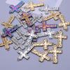Strass-Accessoires Religiöse Christus-Edelstahl-Anhänger Für Schmuckherstellung Zubehör Kreuz-Anhänger Handgefertigtes Material