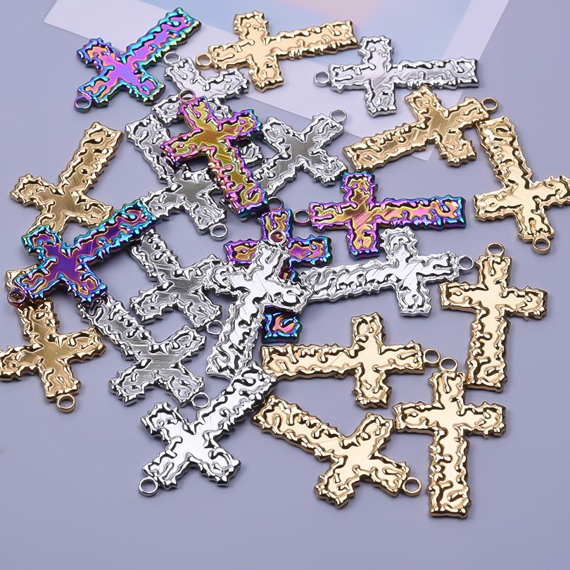 Strass-Accessoires Religiöse Christus-Edelstahl-Anhänger Für Schmuckherstellung Zubehör Kreuz-Anhänger Handgefertigtes Material