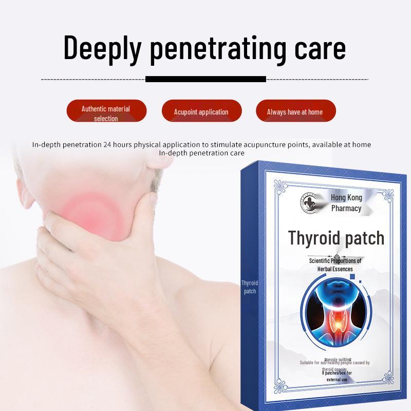 Thyroid Health Patch - Goiter, Adenoid, Foreign Body Sensation, Nodule Relief Black Plaster Acupuncture Patch.
