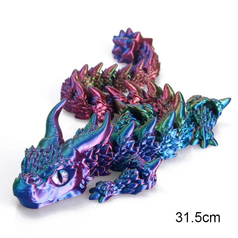 3D Printed Magic Dragon Movable Joint Fidget Toy Rotatable Articulated Home Office Desktop Ornament Adults Kid Toys Crafts Gifts
