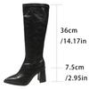 Fashion Pointed Toe Women High Boots Fashion Side Zippers Long Booties Ladies Elegant Party High Heel Shoes Winter Women's Footwear