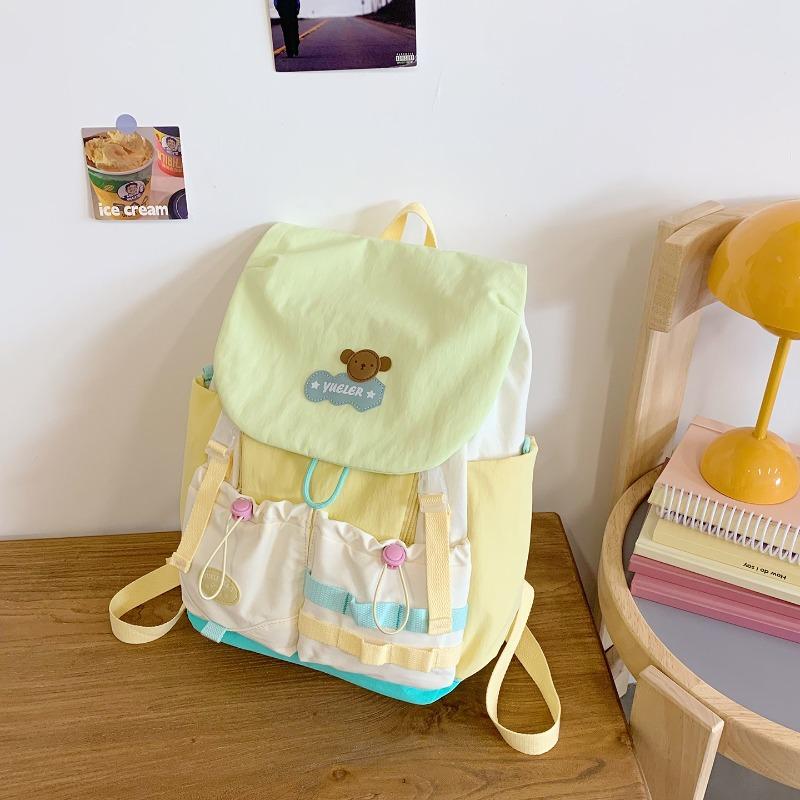 Mori's new high-value, fresh and sweet contrasting dopamine backpack, lightweight backpack for junior and senior high school students