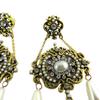Les Trésors De Lily [P7424] - Boucles créateur 'Sissi' beige doré - 80x35 mm