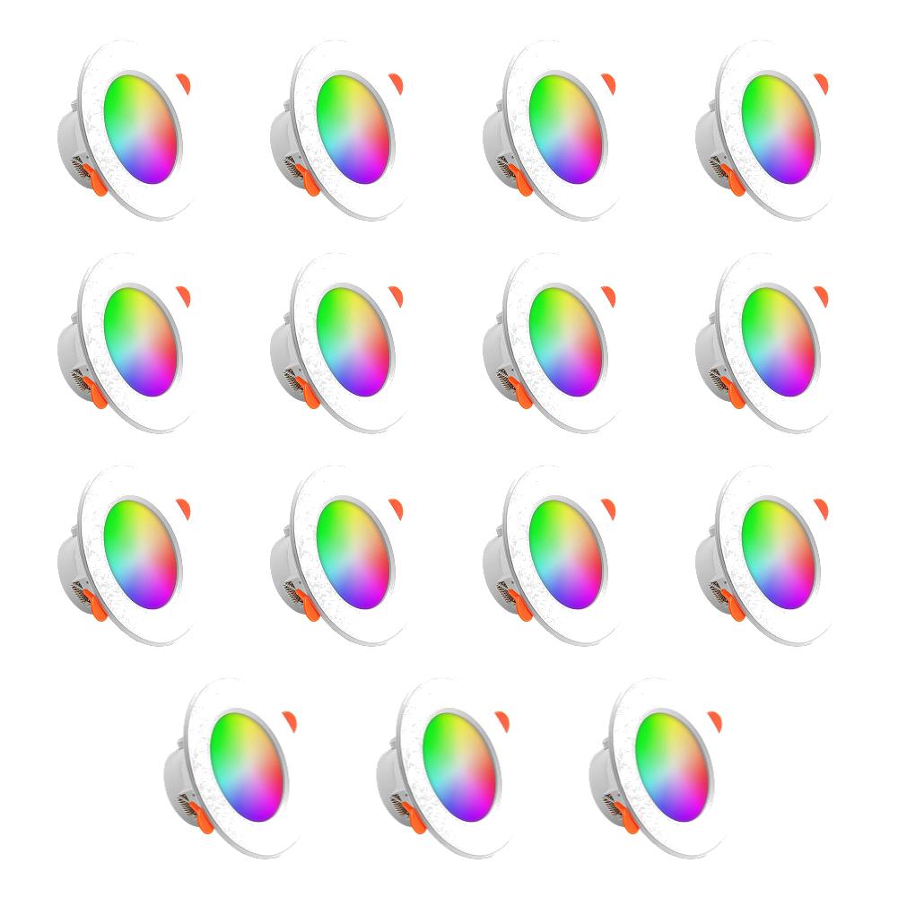 10W Smart LED Downlight Bluetooth-Compatible RGB Smart Spotlight Dimmable Recessed Ceiling Lamp for Living Room Bedroom Decor