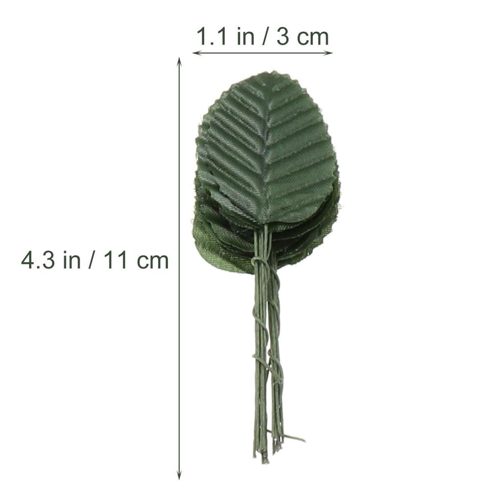 200Pcs Artificial Plant Leaves Lifelike Fake Leaves Indoor Decoration Flower Arrangement Accessories Dark Green