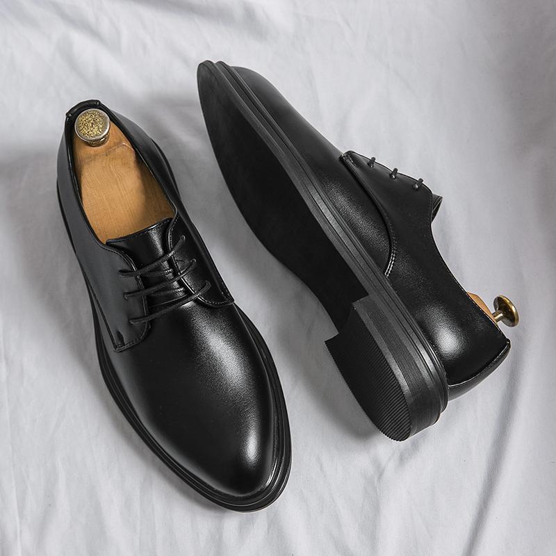 Business Oxfords Men's Office Shoes Gentleman Leather Shoes Lace-up Shoes Casual Wedding Shoes Patent Leather Black Luxury Goods