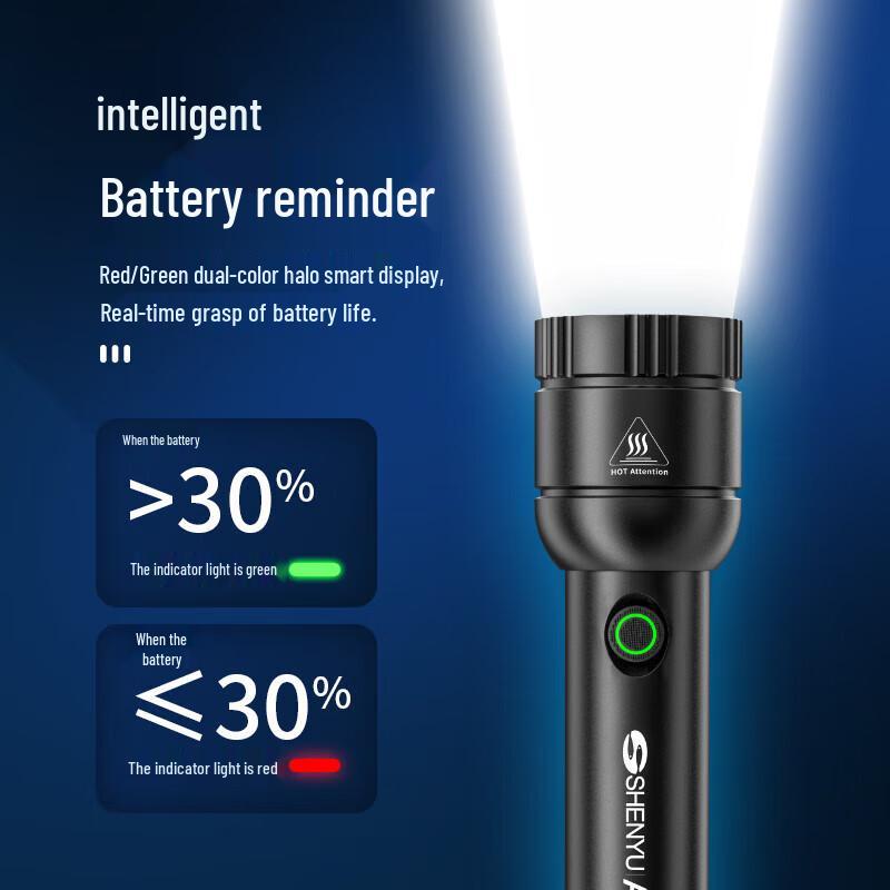 SHENYU Rechargeable Strong Beam Flashlight