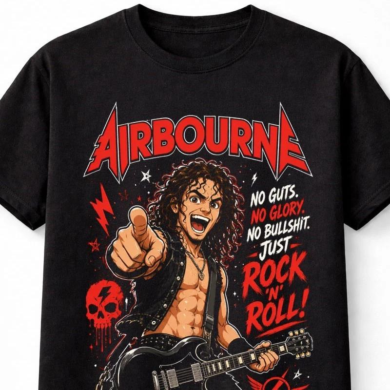 Airbourne Rock Band Guitar Heavy Metal Graphic Unisex TShirt S