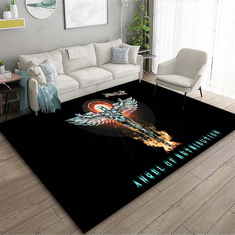 Doom J-Judas Priest Pattern Floor Mat Carpet 15 Size Living Room Bedroom Bedside Floor Mat Area Rug Music Room Club Decor