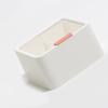 Cosmetic Storage Box Plastic Dustproof Double Grids Makeup Container with Lid for Makeup Cotton Swab Dental Floss White