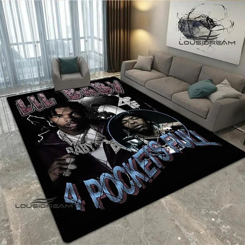2026 Hip-hop singer Lil Baby carpet Non-slip carpet Yoga mat carpets for living room area rug Door pad anime rug birthday gift