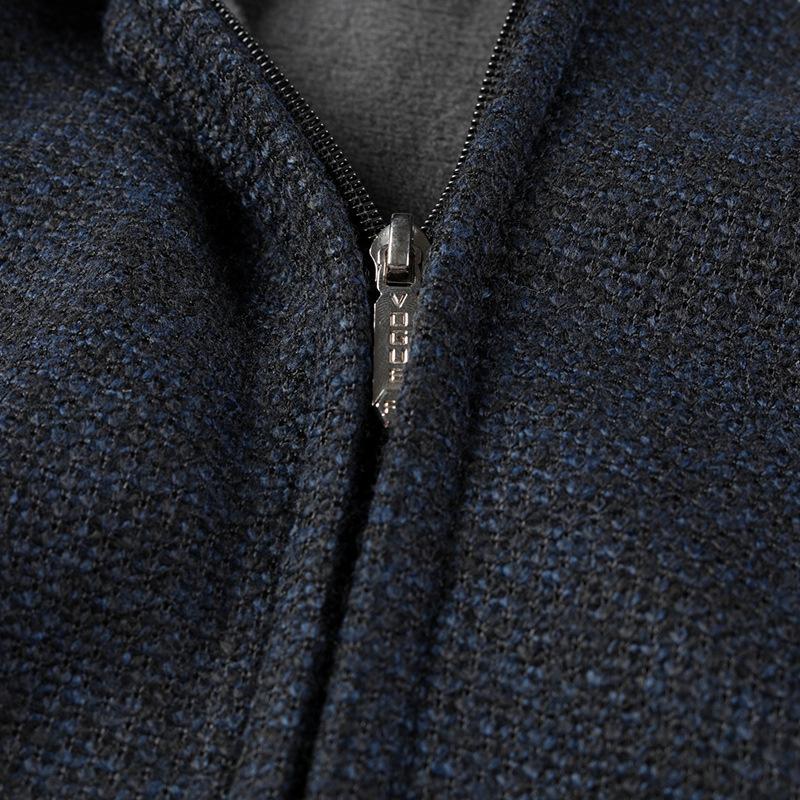 Autumn and Winter New Men's Clothing Gradual Change Fleece Thickened Sweater Large Size Slim Jacket Cardigan Hooded Jacket