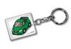 Porta-chaves Personalizado Honda Civic Type R FD2 Carro Branco Verde [MKJP] Cor Base