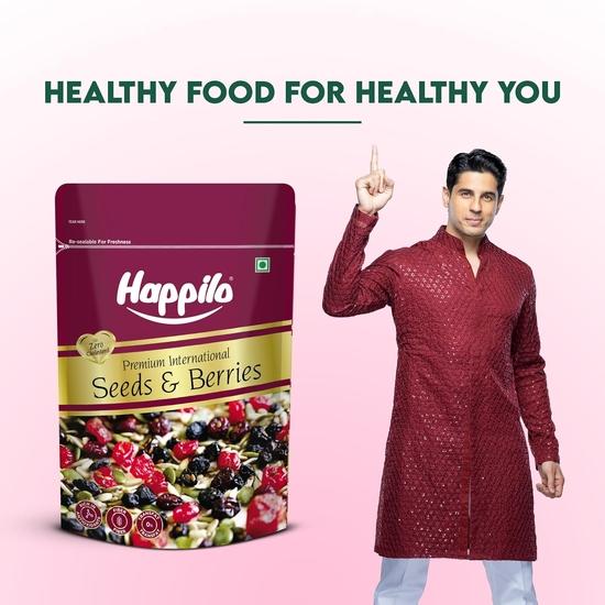 Happilo Premium International Seeds & Berries Mix 200 G Pack | Contains Healthy Seeds & Dried Berries | Low In Calories, High In Nutrients