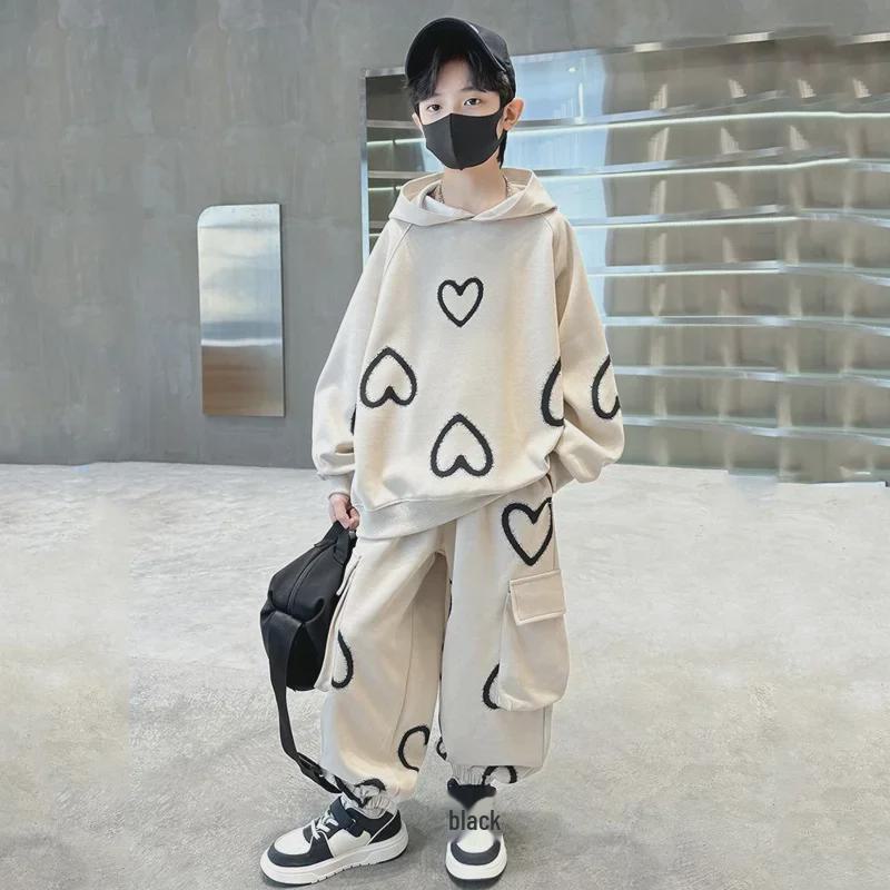 

Kids Fall/Winter Trendy Print Hoodie & Sweatpants Set - Casual Sportswear for Boys & Girls. 160 cm