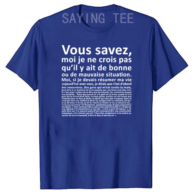 VOUS SAVEZ Monologues D Otis Classic T-Shirt Funny Letters Printed Sayings Graphic Tee Tops Humorous Personality Outfit Gifts