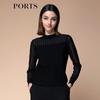 PORTS Women's 3D Stripe Mock Neck Knit Sweater