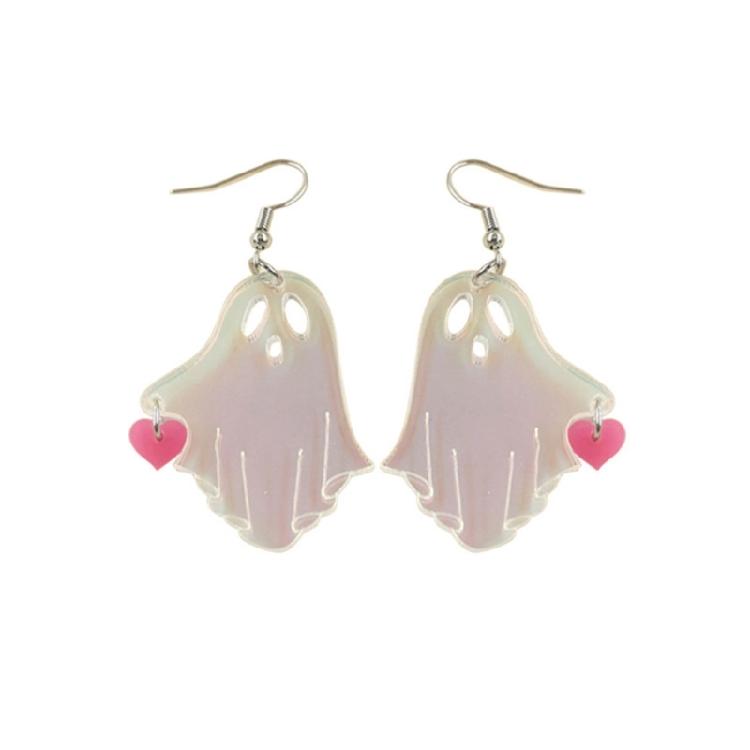 Funny Acrylic Halloween Specter Cartoon Earring Halloween Costume Dangle Earring 1