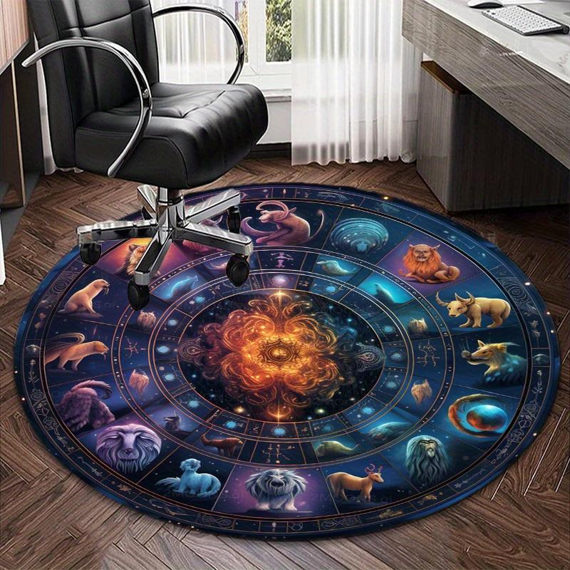S 12 Constellations Round Rug Nonslip Area Rug Office Chair Mat Carpet For Living Room Bedroom Home Decor