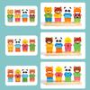 Non-Toxic Wooden Children'S Animal Changing Clothes Column Pattern Matching Color Recognition Fine Motor Training Game Educational Toys