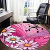 1pc Floral Hearts Office Round Area Rug, Indoor Mat Suitable For Office, Under Office Chairs Bedroom Living Room Home Decor, Room Deco