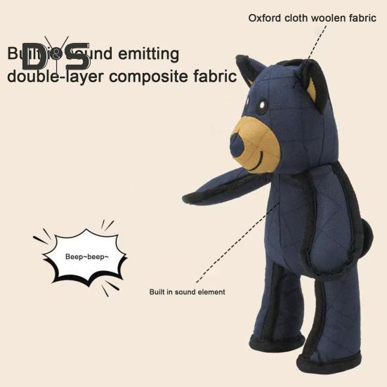 2 Pcs Unbreakable Bear Dog Toy for Aggressive Chewers Indestructible Stuffed Bear Pet Toy Interactive Squeaky Toy for Large Dogs