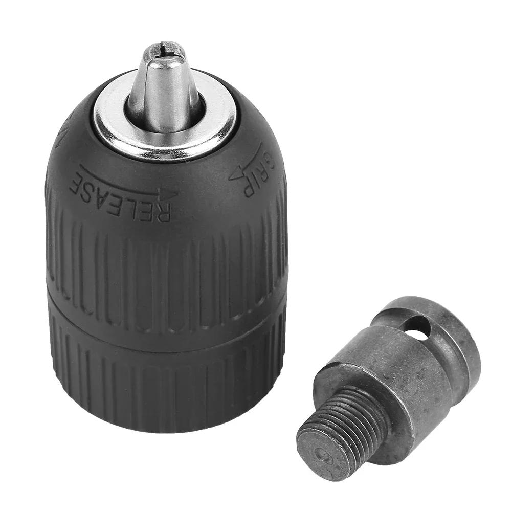 

1/2--20UNF Drill Chuck Drill Chuck 2-13mm Keyless Drill Chuck 1/2 -20UNF with 1/2 Chuck Adaptor for Impact Wrench Conversion серый