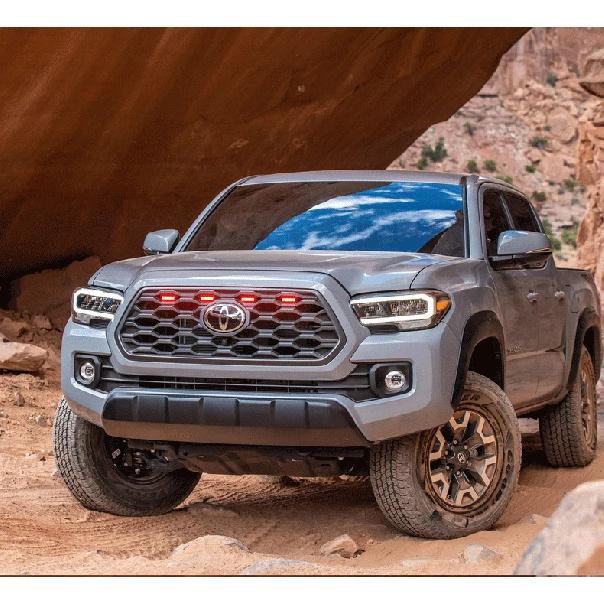 4 in1 Grille Lights For Toyota Tacoma 2020 2021 Car LED Strobe Light Warning Daytime Running Lamp For Tacoma DRL Amber Lights