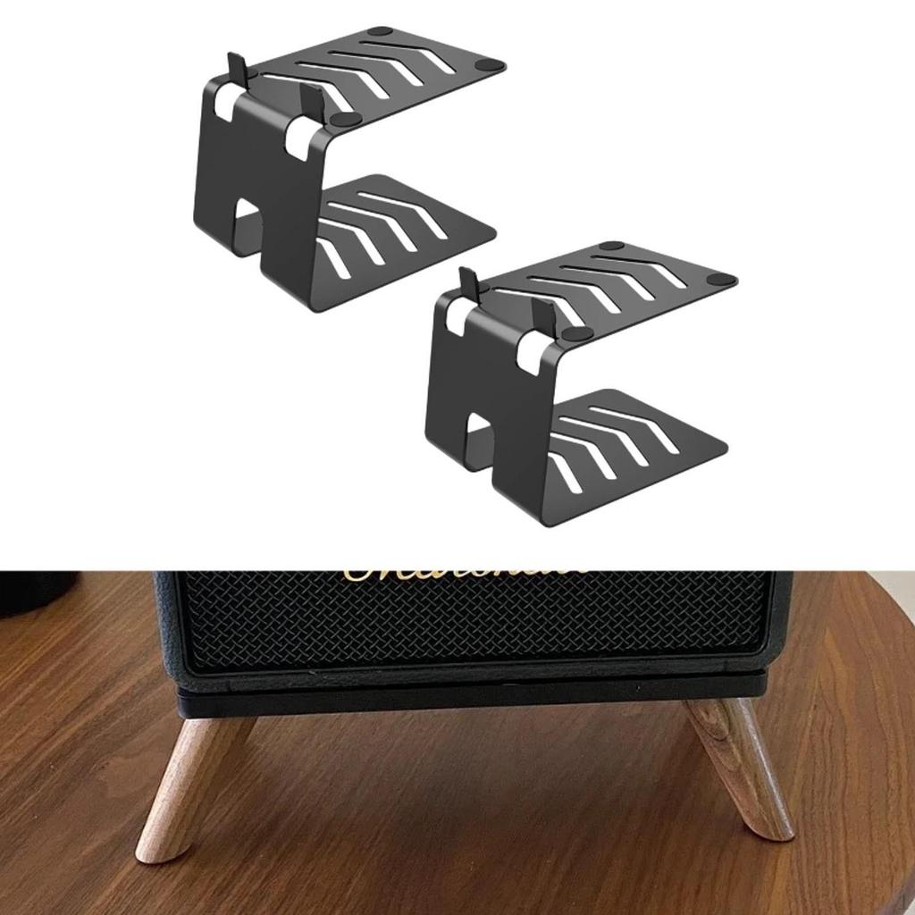 2 Desktop Speaker Stands, Tabletop Stand, Heavy Duty Freestanding Metal Base, Audio Stands for