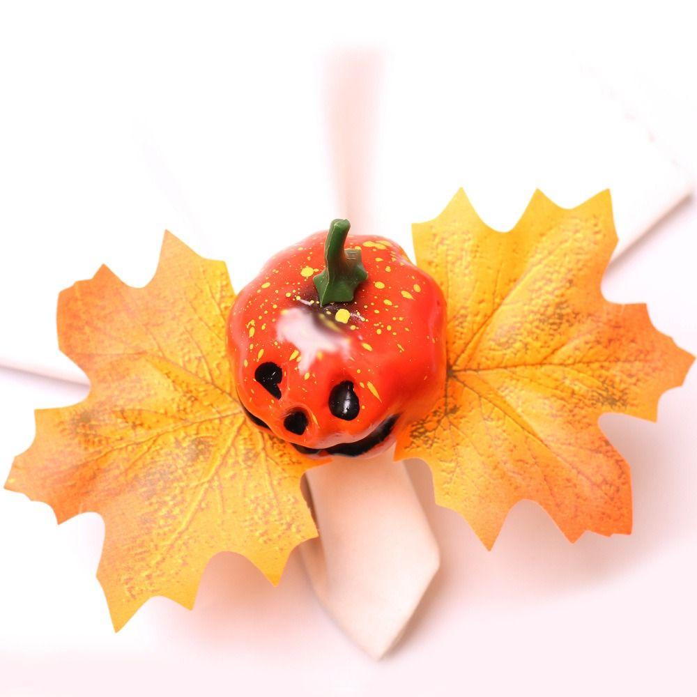 Fixed Napkins Halloween Napkin Ring Festive Atmosphere Maple Leaf Napkin Button  Hotels