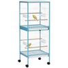 2-in-1 Bird Cage Indoor Aviary with 4 Wheels and Removable Trays, 51.5x50x140cm