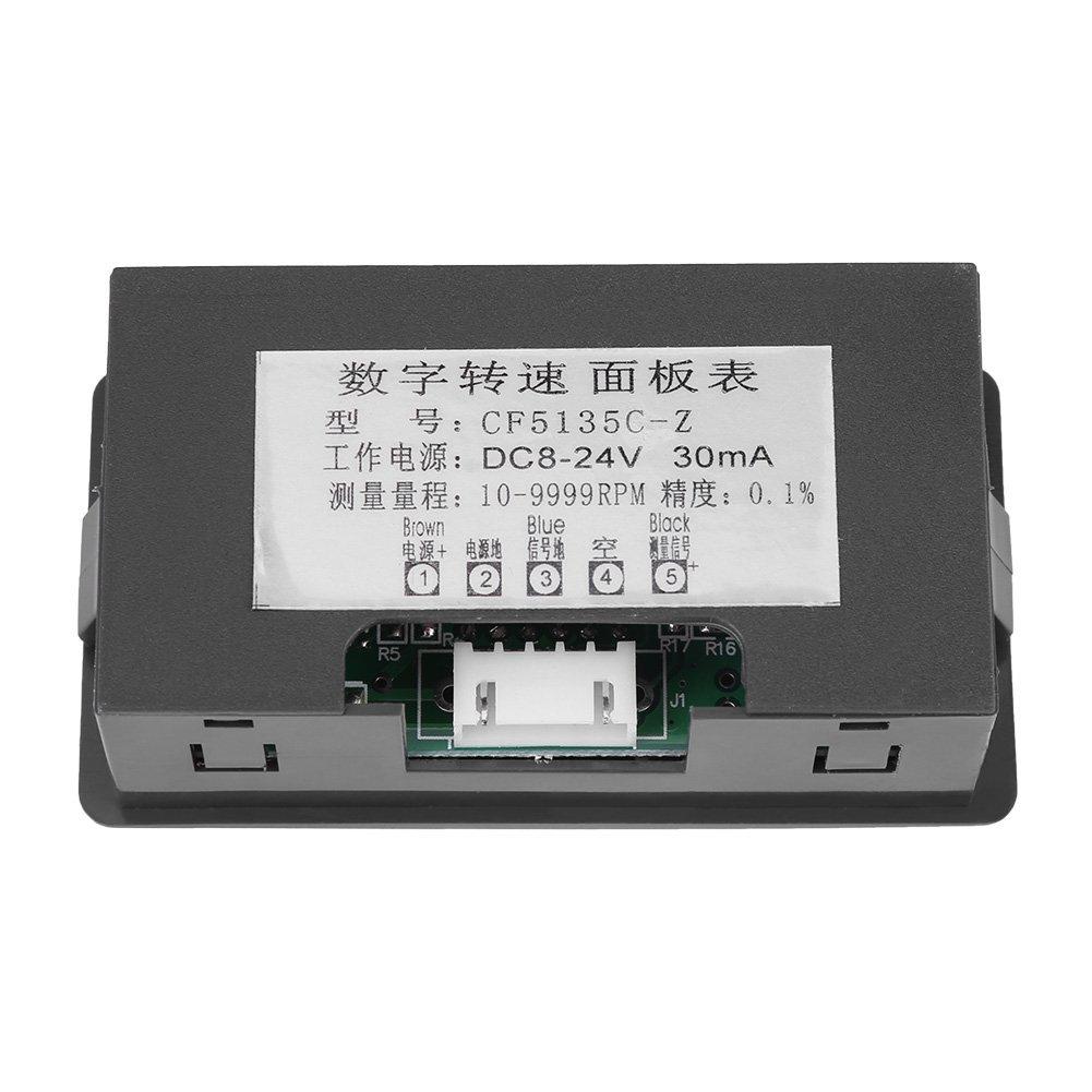 WINGONEER 4 Digit Tachometer Speed Display Speedometer + Proximity Sensor NPN Hall Effect Induction