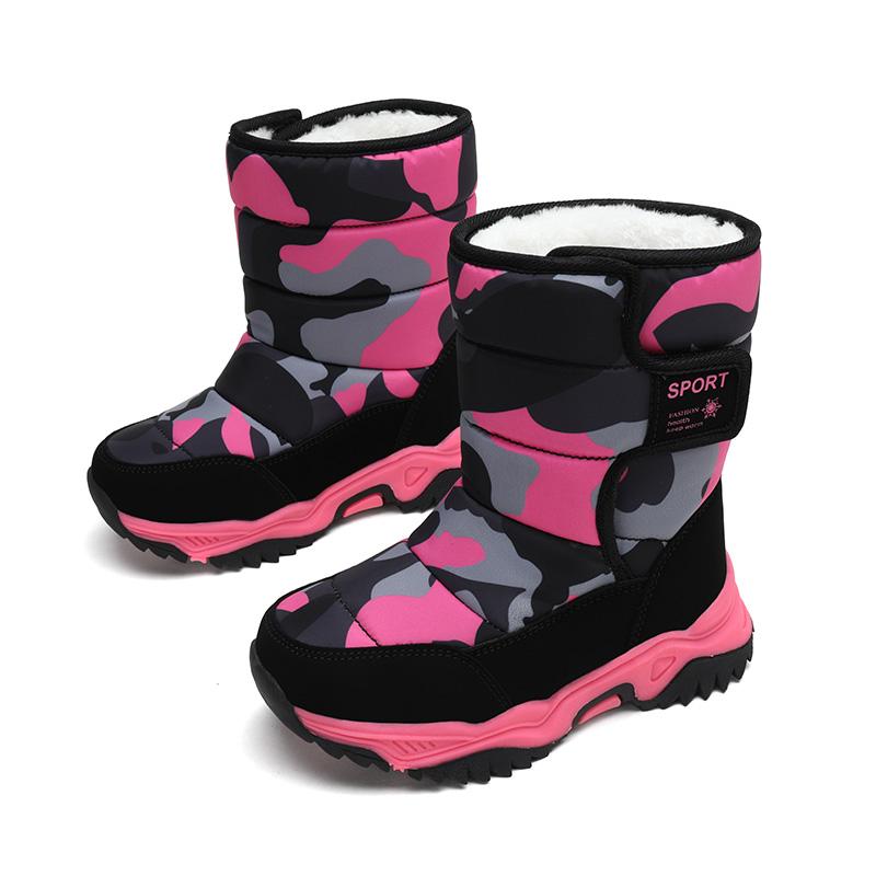 Winter Girls Boys Children's Hightop Snow Boots Kids Students Warm Walking Casual Cotton Shoes for Teenager Outdoor Travel