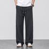 Solid color pants men's new summer drawstring loose straight sweatpants drape