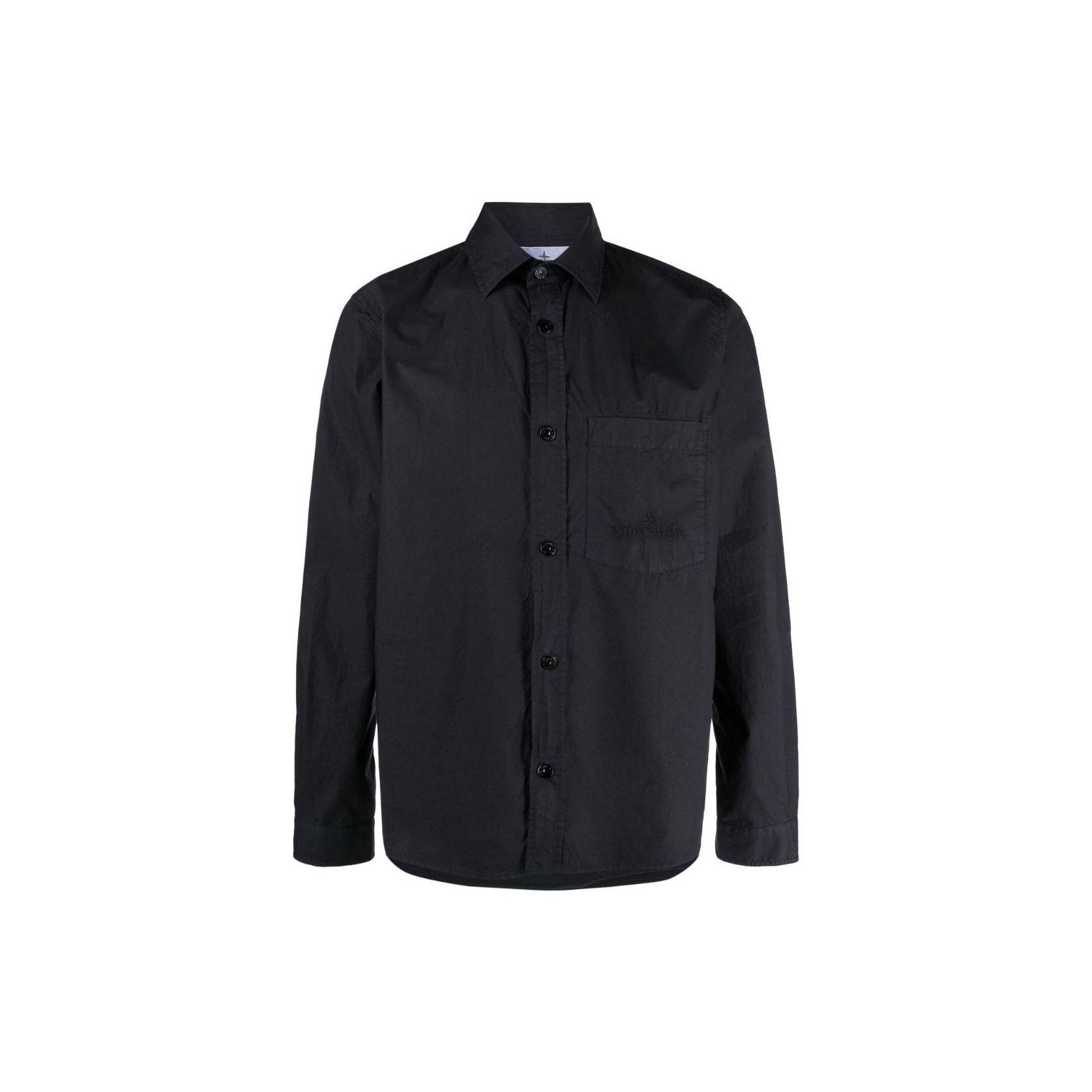 

Stone Island SS23 Ice Silk Cool Feeling Digital Print Pointed Collar Casual Solid Color Long Sleeve Shirt Men shirts Navy-Blue 781512205V0020 XL