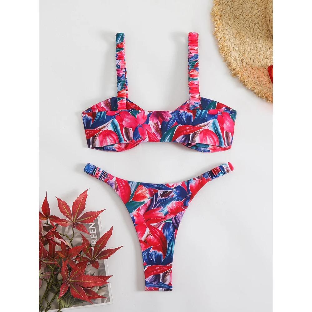 Sexy Bandeau Bikini Women's Swimsuit 2025 Two-piece Swimwear Thong Bikinis Set Female Bathing Suit Woman Swimming for Beach Wear